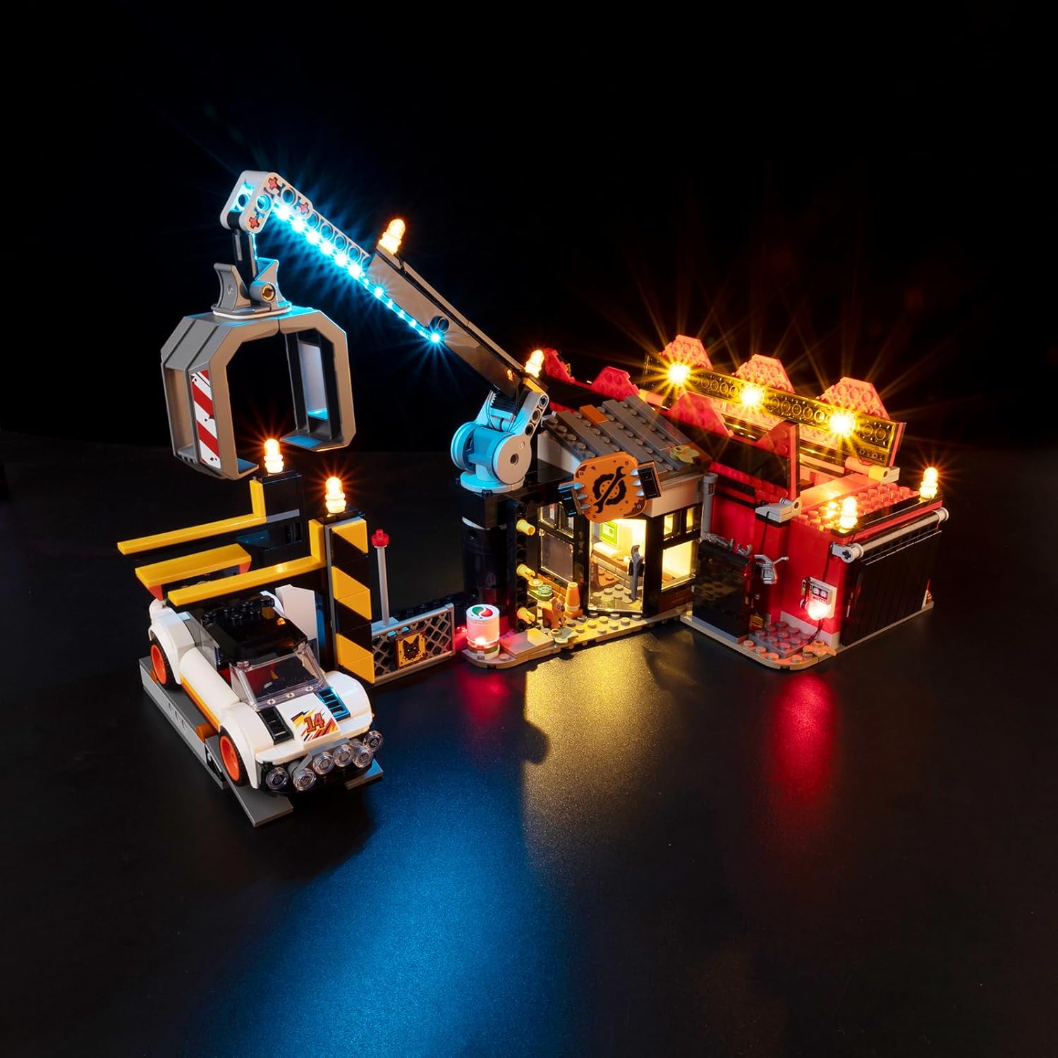 Kyglaring LED Lighting Kit for Lego City Scrapyard with Cars 60472 Model Set, Light Accessories for Display (Lights Only, Model Set Not Included) Classic Version.
