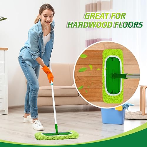 Miniatura 4 de 10 almohadillas de repuesto reutilizables para trapeador compatibles con la mayoría de los trapeadores XL de 17 x 5 pulgadas, suministros de