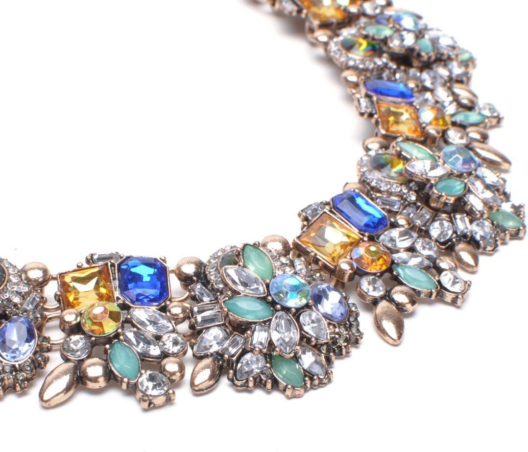 Crystal Rhinestone Statement Necklace, Vintage Chunky Chain Choker Collar Bib Statement Necklace Fashion Costume Jewelry Necklaces for Women - Image 5