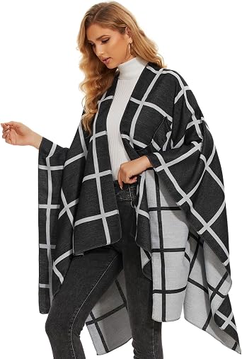 Women's Shawl Wrap Poncho Open Front Cape For Spring Fall Winter