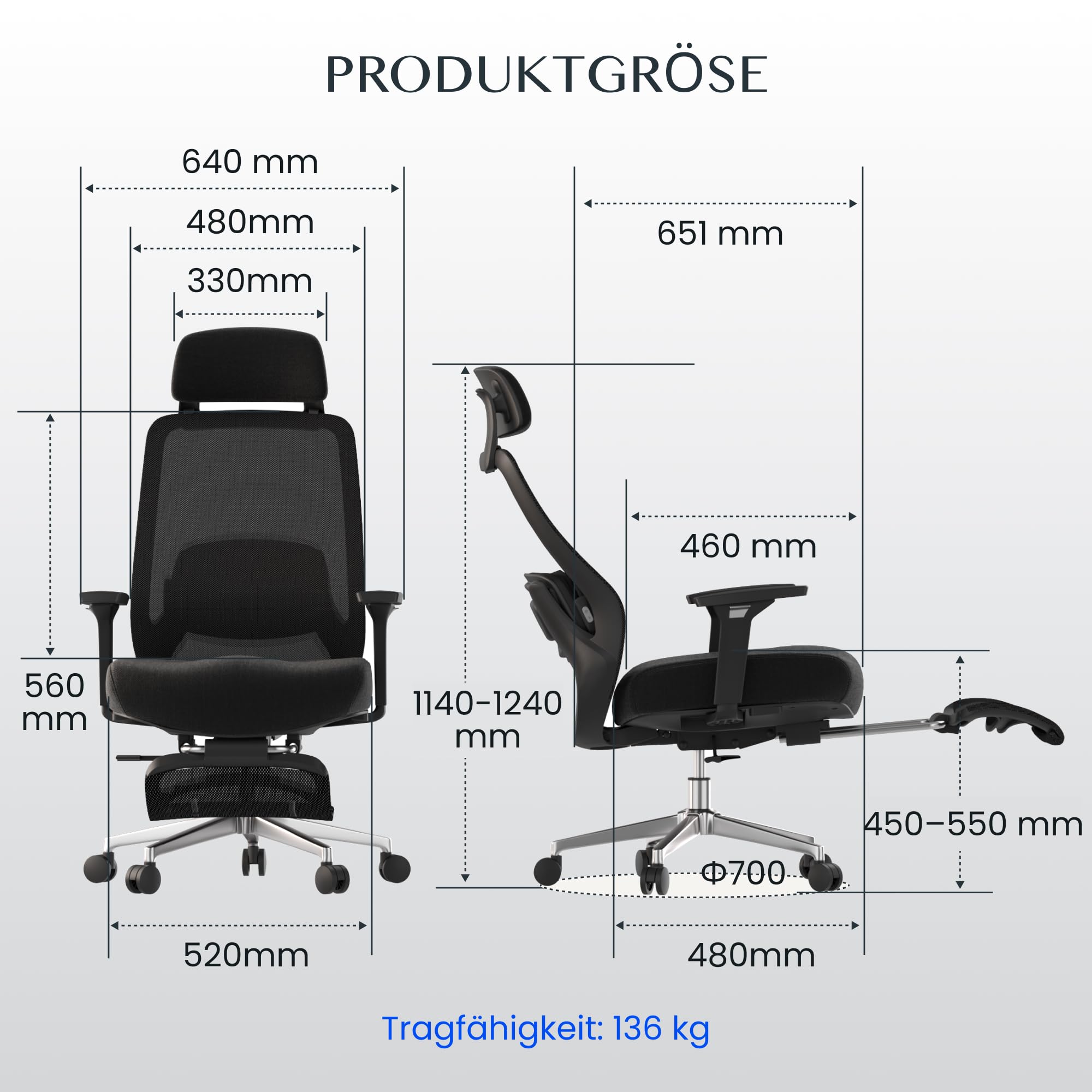 FLEXISPOT MasterEase Masażowe Krzesło Biurowe z Podnóżkiem i Gumowymi Kółkami, Ergonomiczne Krzesło Biurowe z 2D Wsparciem Lędźwiowym z Funkcją Grzania i Masażu (Czarny (z podnóżkiem PLUS kołami))