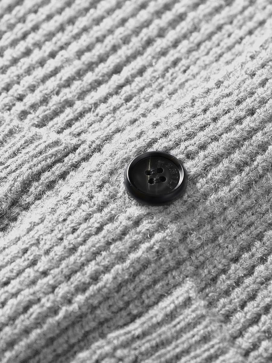ZHILI Cardigan di Spessore Slim Fit Casual del Collo di Scialle degli Uomini
