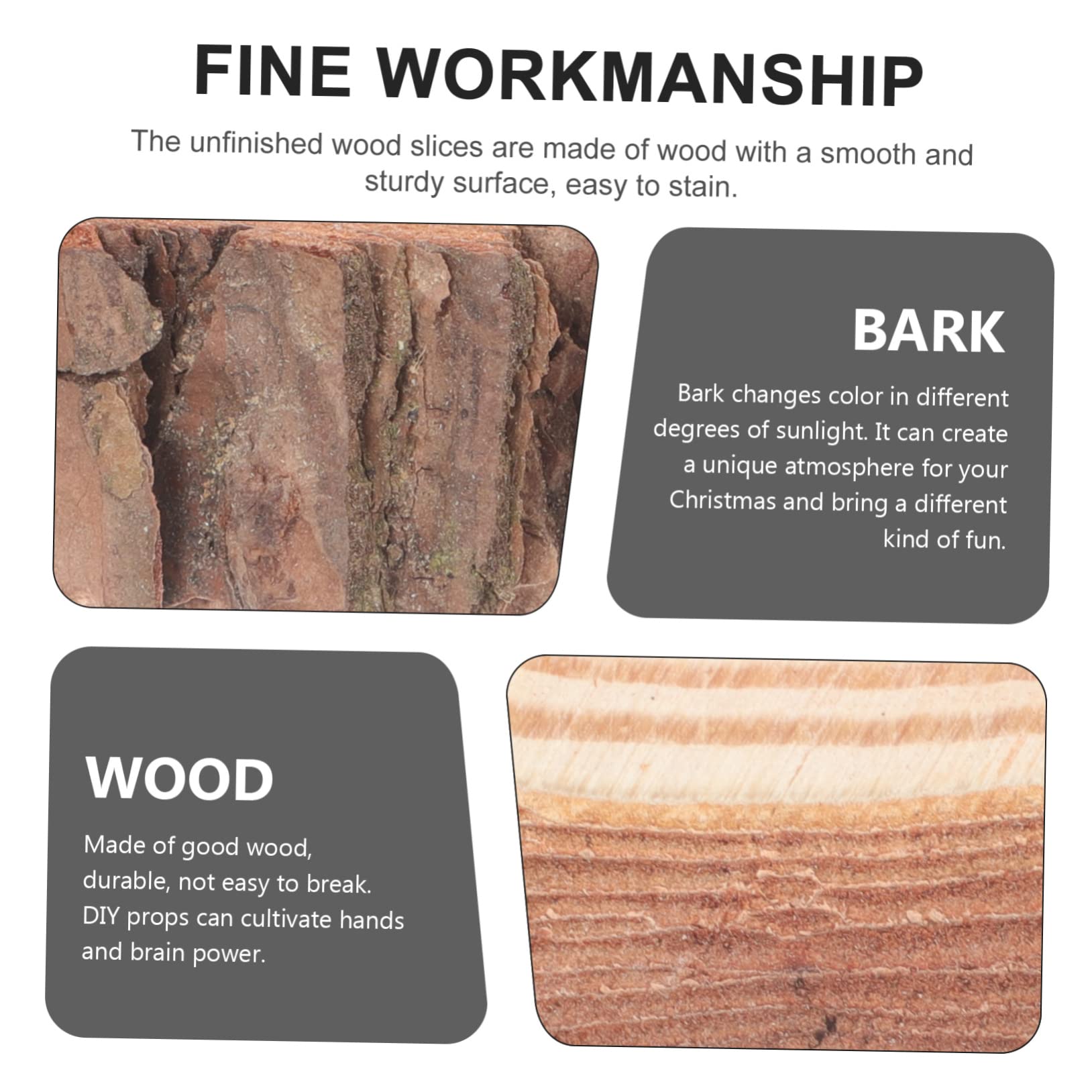 6piezas Rodajas De Madera Natural Redondas Para Manualidades y Decoración Navideña