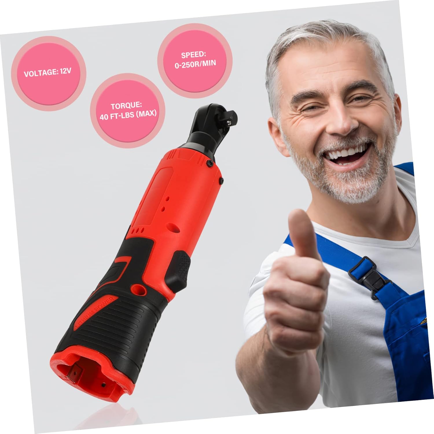 Mipcase 90degree Electric Ratchet Wrench Power Ratchet Wrench Tools for Mechanics