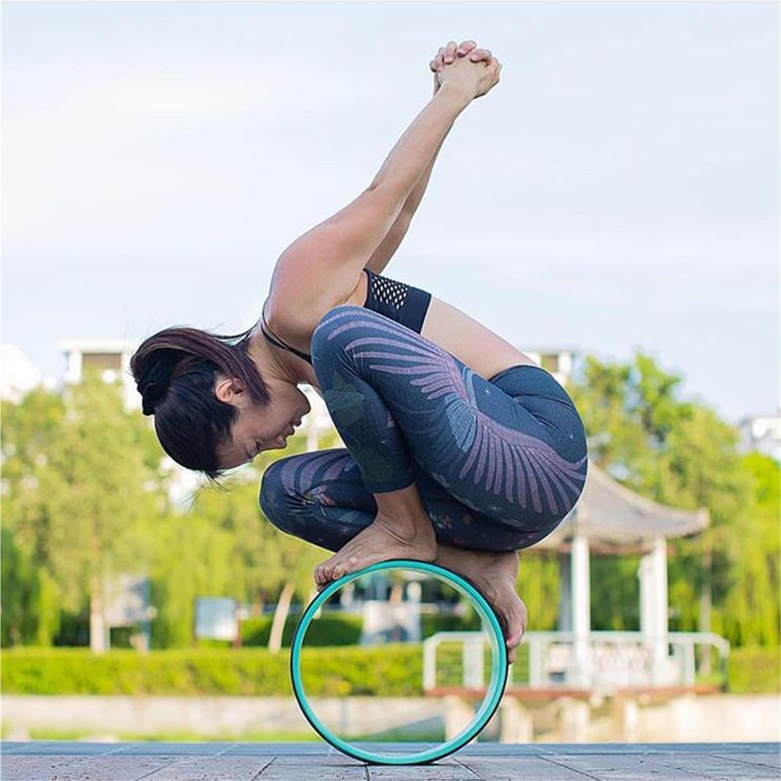Rueda de Yoga, Rodillo Espuma, Alivio del Dolor Espalda, cómodo Accesorio Equilibrio, Aumenta la flexibilidad para aliviar el Dolor de Espalda