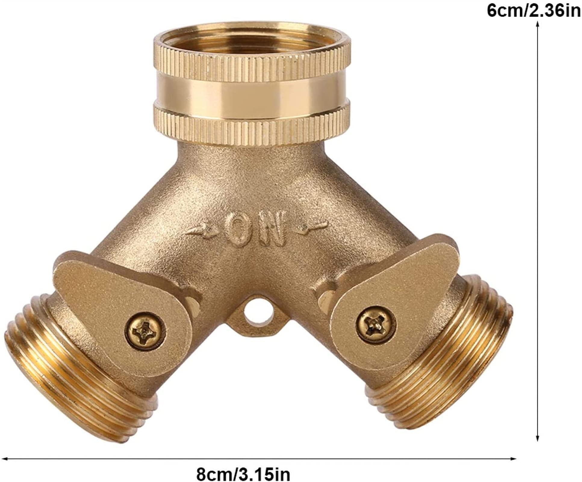 3/4 Zoll 2 Way Splitter Messing Wasser Schlauch Tap Schnellanschluss, Y Ventilschlauch Splitter Garten Tap Connector Mantel Messingschlauch Armaturen