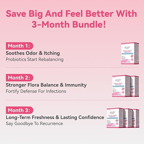 Miniatura 8 de Gynable - Probióticos vaginales para mujeres, probióticos femeninos para equilibrio de pH con Lactobacillus 5 mil millones de UFC, mezcla de