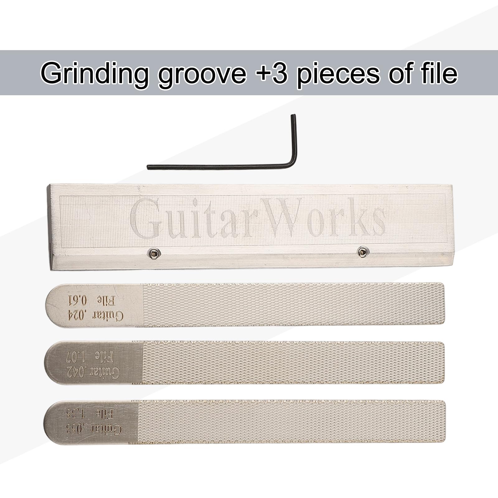 Gitarrenbauer-Werkzeug, Gitarrenmutterfeilen, Bundkrönung, Schlitz, Feilen, Gitarrenbauer-Reparatur-Werkzeug-Set, poliertes Werkzeug für Gitarristen, Gitarrenbauer, 4 Stück