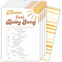 Baby Word Scramble Game Kits For Baby Shower - 30 Double-Sided Fill In Watercolor Sunshine Style Game Cards 1 Answer Card For Gender Reveal, Baby Announcement, Party Favor & Supplies - C09