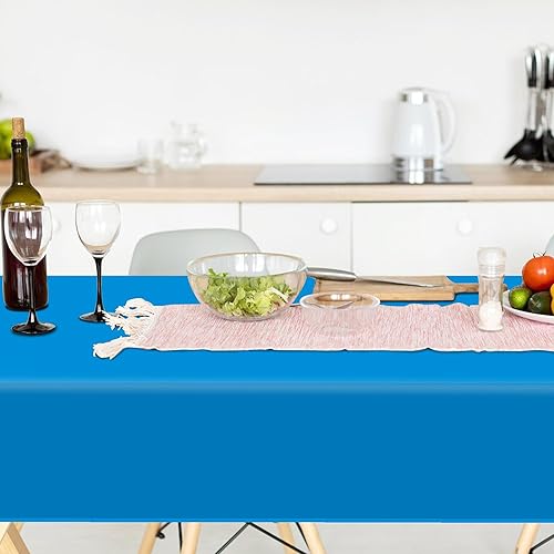 Miniatura 9 de Paquete de 4 manteles desechables de 54 x 108 pulgadas, color rosa a cuadros, para campamento, picnic, al aire libre, baby shower, decoración de