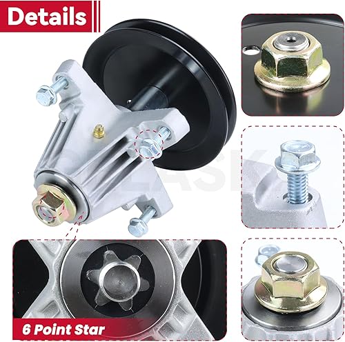 Miniatura 8 de GELASKA El conjunto de husillo 918-06991 sustituye a 618-06991, 918 06991 para Troy-Bilt LT5, TB42, Bronco, Pony, TB427, Craftsman T1000, T1100,