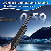 Vista 3 de Walkie Talkies T26 Long Range Ultra-Thin & Lightweight Two-Way Radios with 16 FRS Channels, Rechargeable Li-ion Battery, Type-C Charging, Clear
