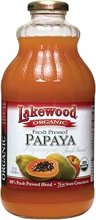 Lakewood Organic Fresh Blends Papaya Juice - Pure Non-GMO Vegan 32oz Bottle for Healthy Cholesterol