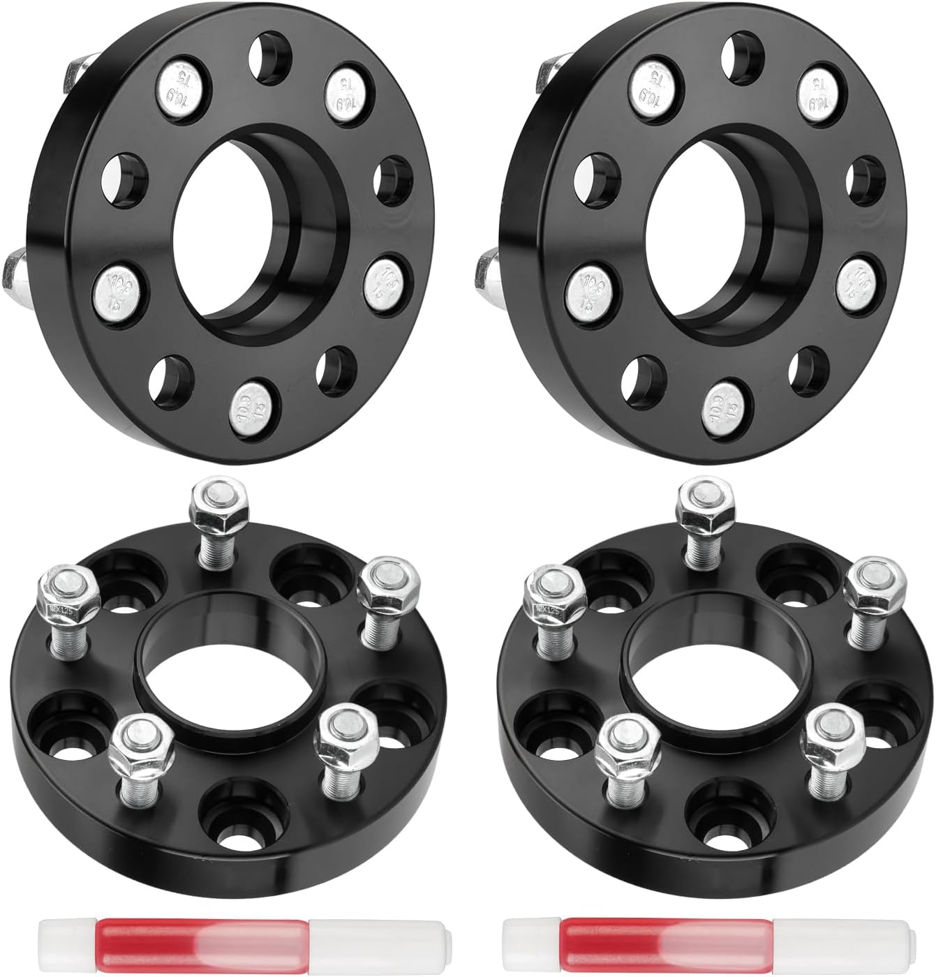 KAX 5x4.5 Wheel Spacers, Forged 1" 5x114.3mm Hubcentric Spacers with Thread Pitch M12x1.25 Hub Bore 66.1mm,4Pcs fit for 2008-2012 EX35, 2013 EX37, 2003-2012 FX35, 2013 FX37, 2003-2008 FX45,Black