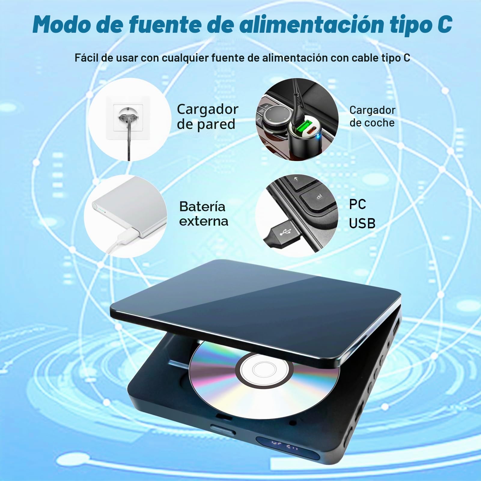VATI Mini Reproductor de DVD y CD para TV y Hogar - Compacto HD 1080P con Cables RCA/HDMI, Control Remoto, Memoria de Punto
