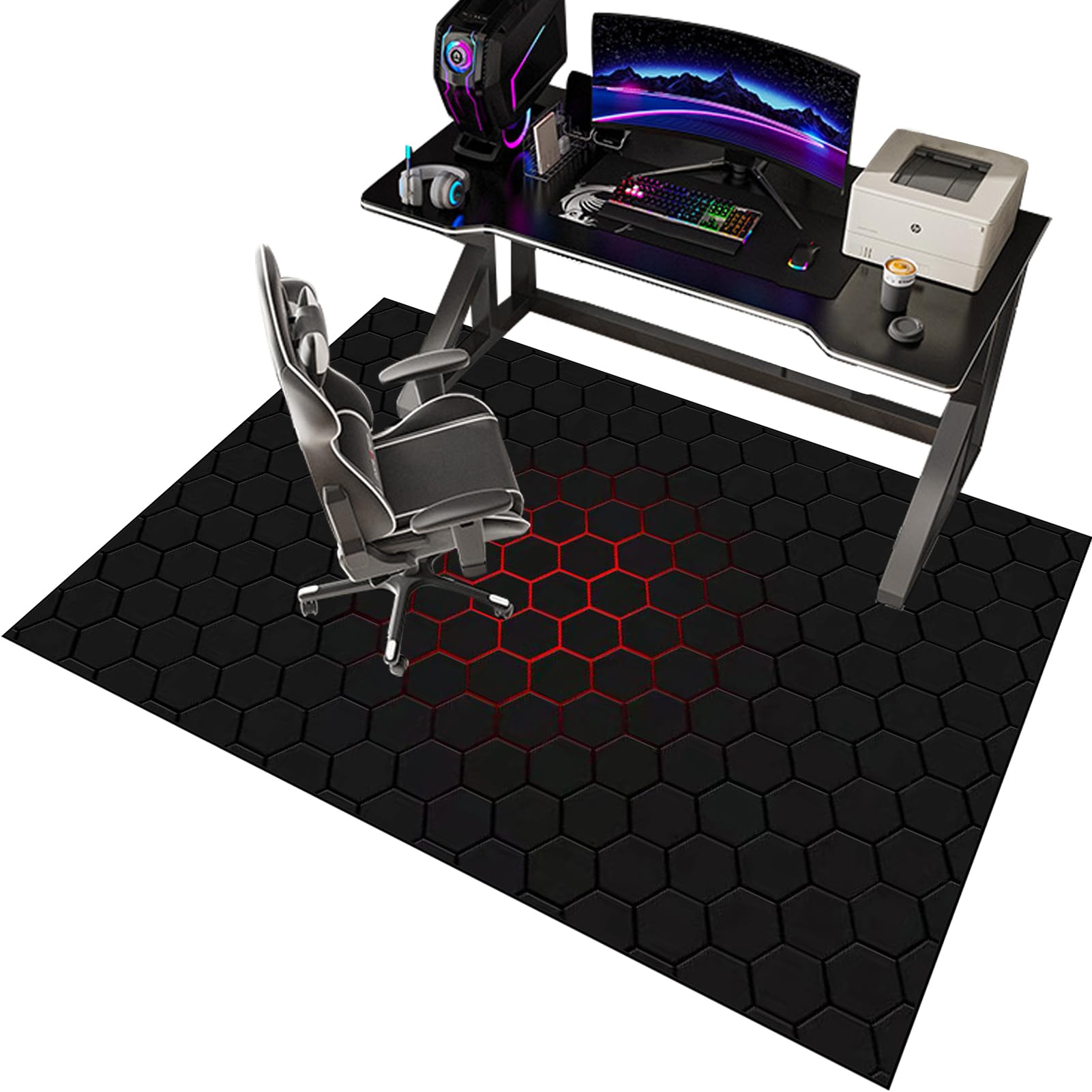 EYKWKB Office Gaming Chair Mat for Carpet Hard-Floor Chair Mats Computer Chair Mat for Hardwood Floor Carpet Protector Mat Non Slip Gaming Rug Desk Chair Mat 140 x 180 cm