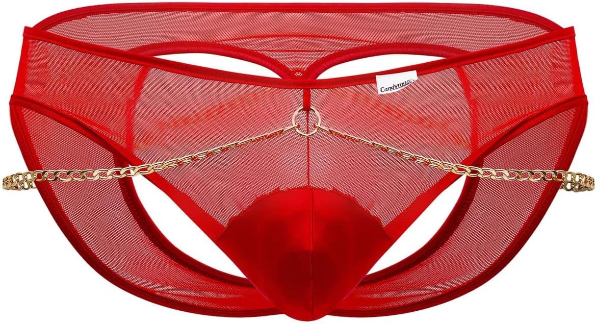 CandyMan 99672X Chain Jock Briefs Color Red Size 2-3XL