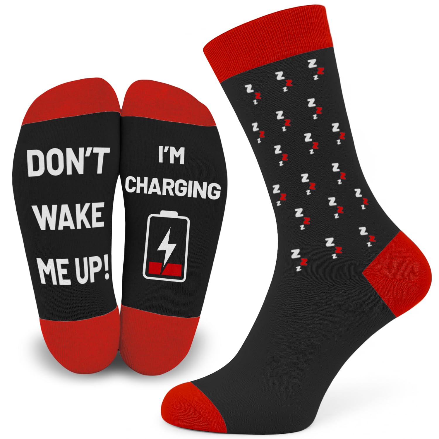 Sc Products Men's Multicolour I'm Charging Novelty Socks For | Size 6-12 Gift For Dad Socks Grandad Gift | Novelty Gifts For Funny And Unusual Gift For Grandad | Christmas Presents For Dad Stocking Fillers