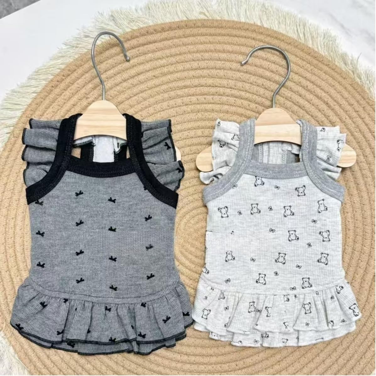 2PCS Rabbit Clothes - Cute Pet Outfits for Rabbit Bunny Ferrets Chinchillas Kitten Chihuahua Puppy Small Animals - Christmas Holiday Daily Wear Cozy Dress Pet Costume (Large)