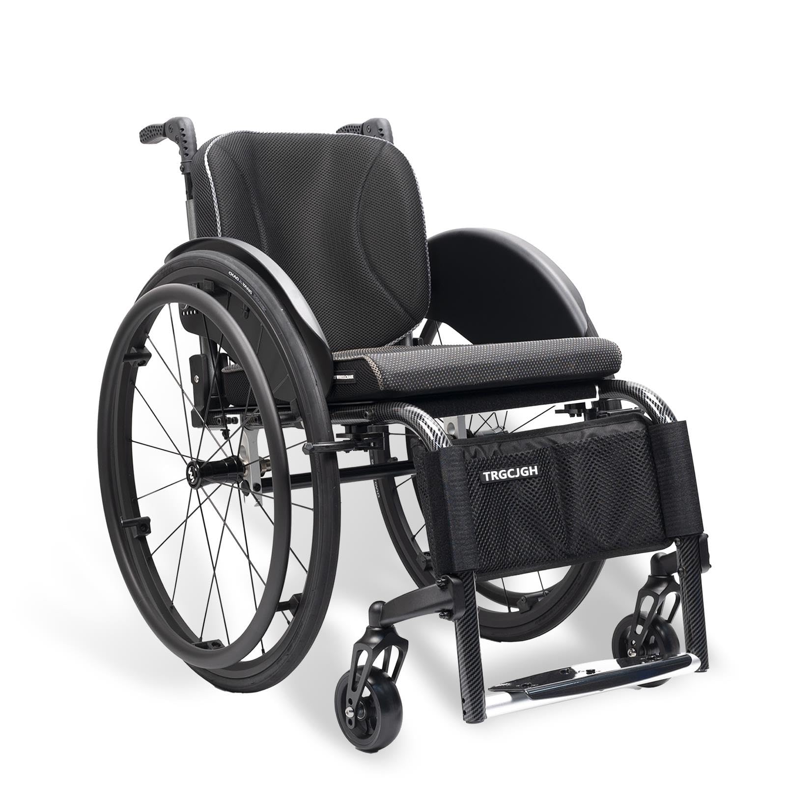 Sedia a rotelle pieghevole in alluminio, Carrozzina disabili ad autospinta