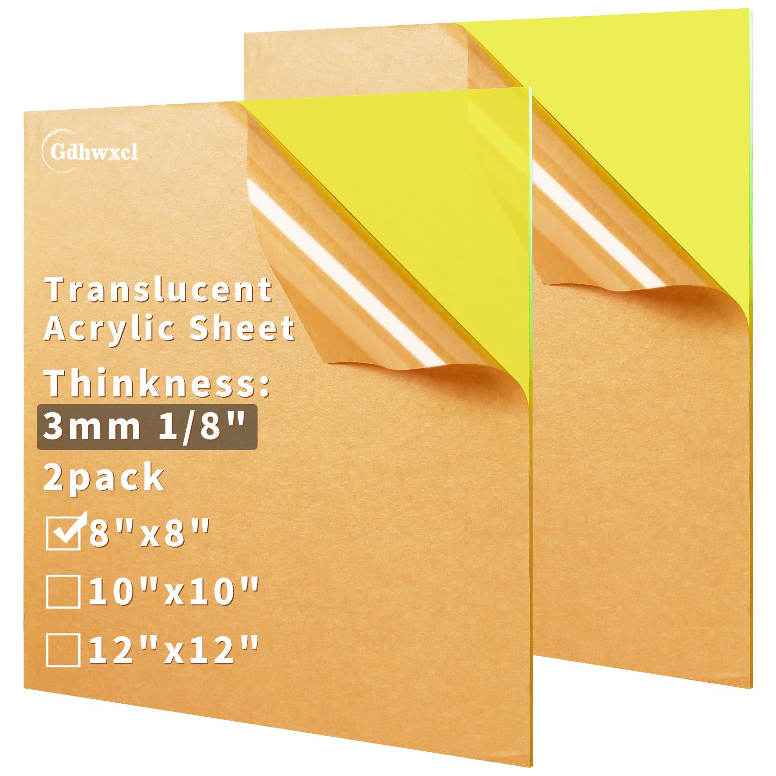 Translucent Acrylic Sheets - 2 Pack for Crafts & DIY -31 Translucent Acrylic Sheets - 2 Pack for Crafts & DIY -31