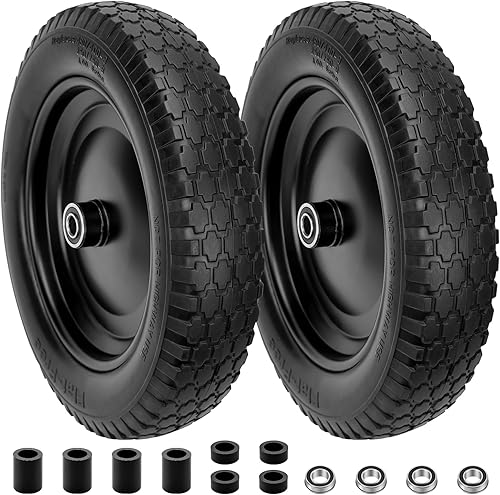 Miniatura 8 de Ruedas de neumático de 4.103.50-4 pulgadas con tubo interior de 10 pulgadas, ruedas de repuesto de neumáticos de 10 pulgadas con orificio de eje de