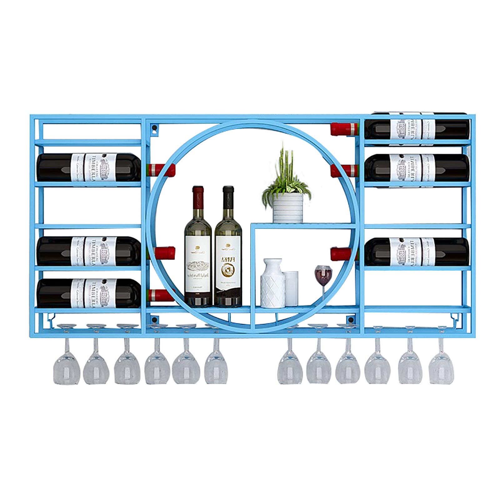 Casier à vin mural étagère bouteille fer forgé déco industrielle 90cm
