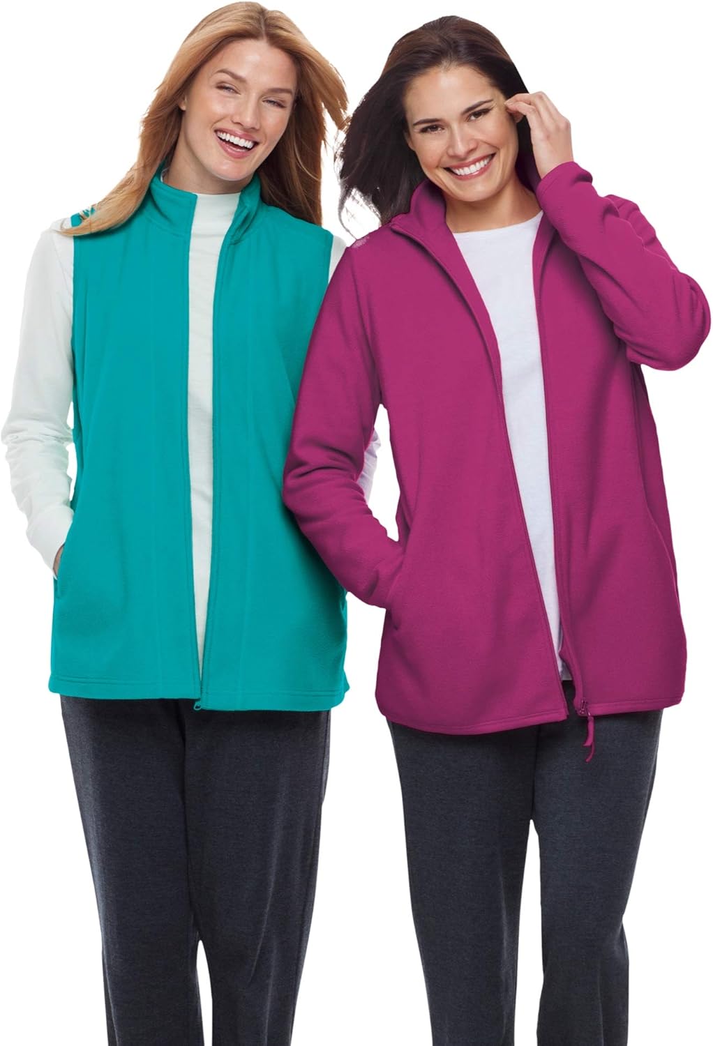 Woman Within Plus Size Zip-Front Microfleece Vest Long Fleece Vest - Image 7