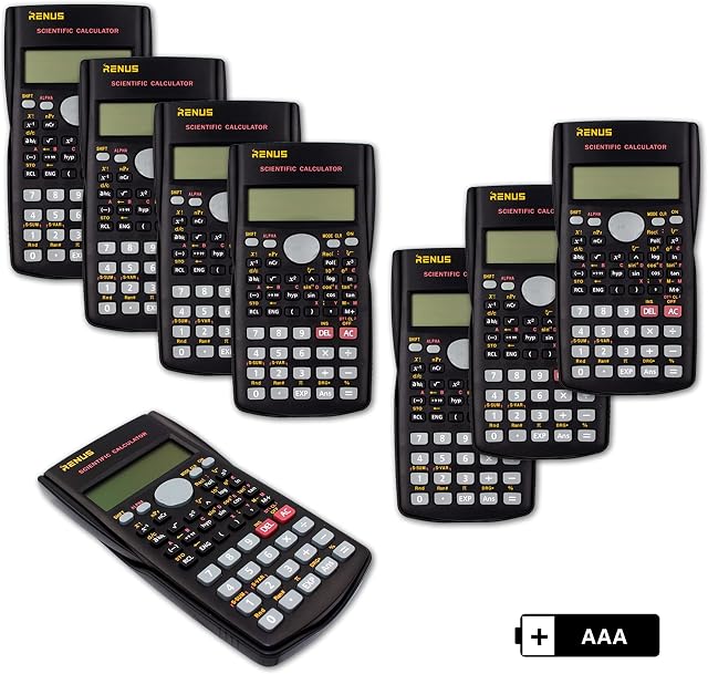 RENUS 16 Packs, 2-Line Engineering Scientific Calculator Function Calculator for Student and Teacher 32 AAA Batteries Included