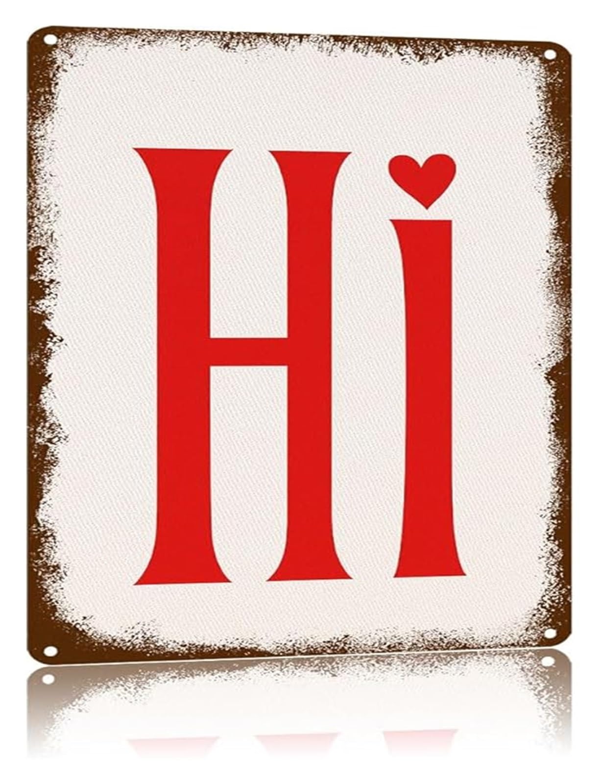 HDKYSWBUEJ Vintage Metal Welcome Sign Hi Aluminum Tin Plaque for Wall Decor 8 X 12 in