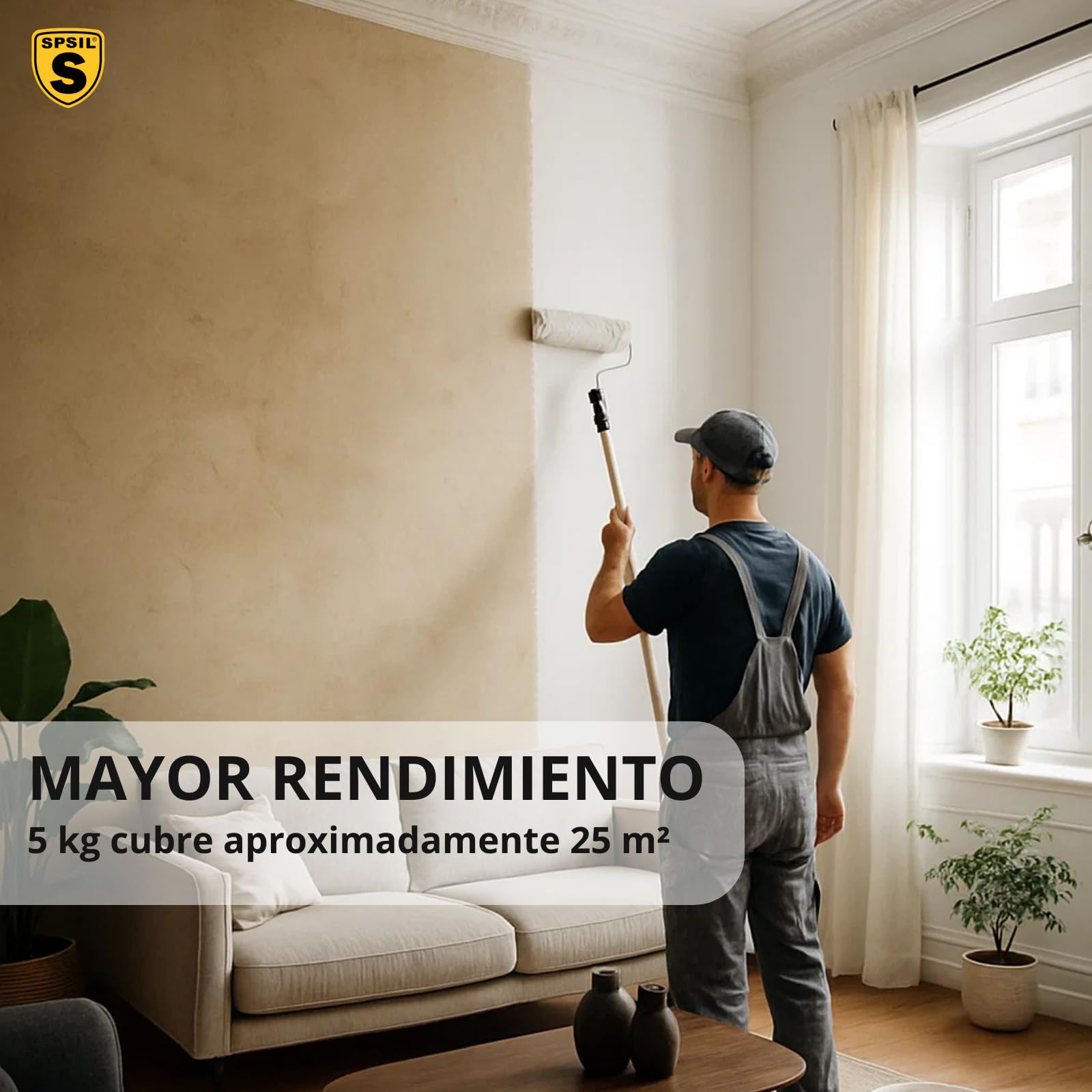 SPSIL Pintura Plática Interior - Exterior Blanco Mate PREMIUM - Resistente a la Intemperie - Para Paredes, Techos, Fachadas, Balcones - Transpirable, Secado Rápido (5 L/23 L) (23 L)
