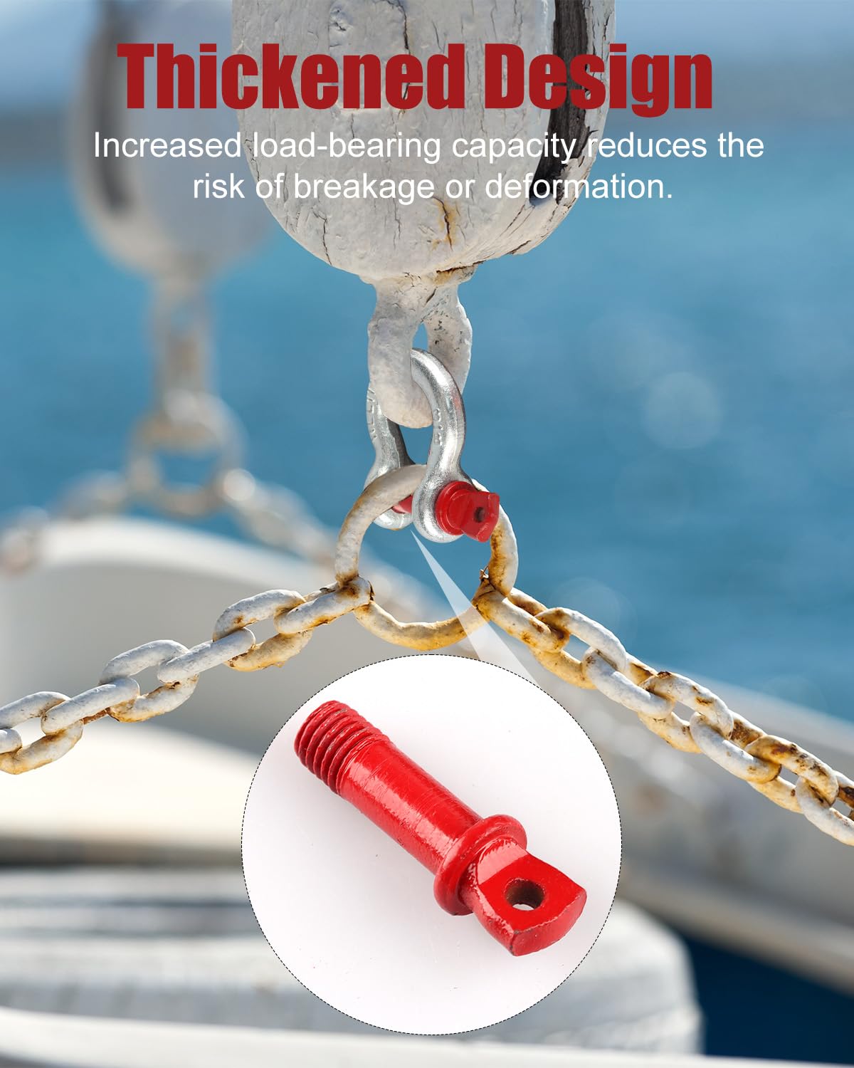 10 Pcs 3/8'' D Ring Anchor Shackles for Towing, Galvanized Screw Pin Clevis Shackle WLL 1 Ton (2204 lbs) Perfect for Jeeps/ATV's/Trucks/Trailers/Outdoor Adventure Camping - Image 3