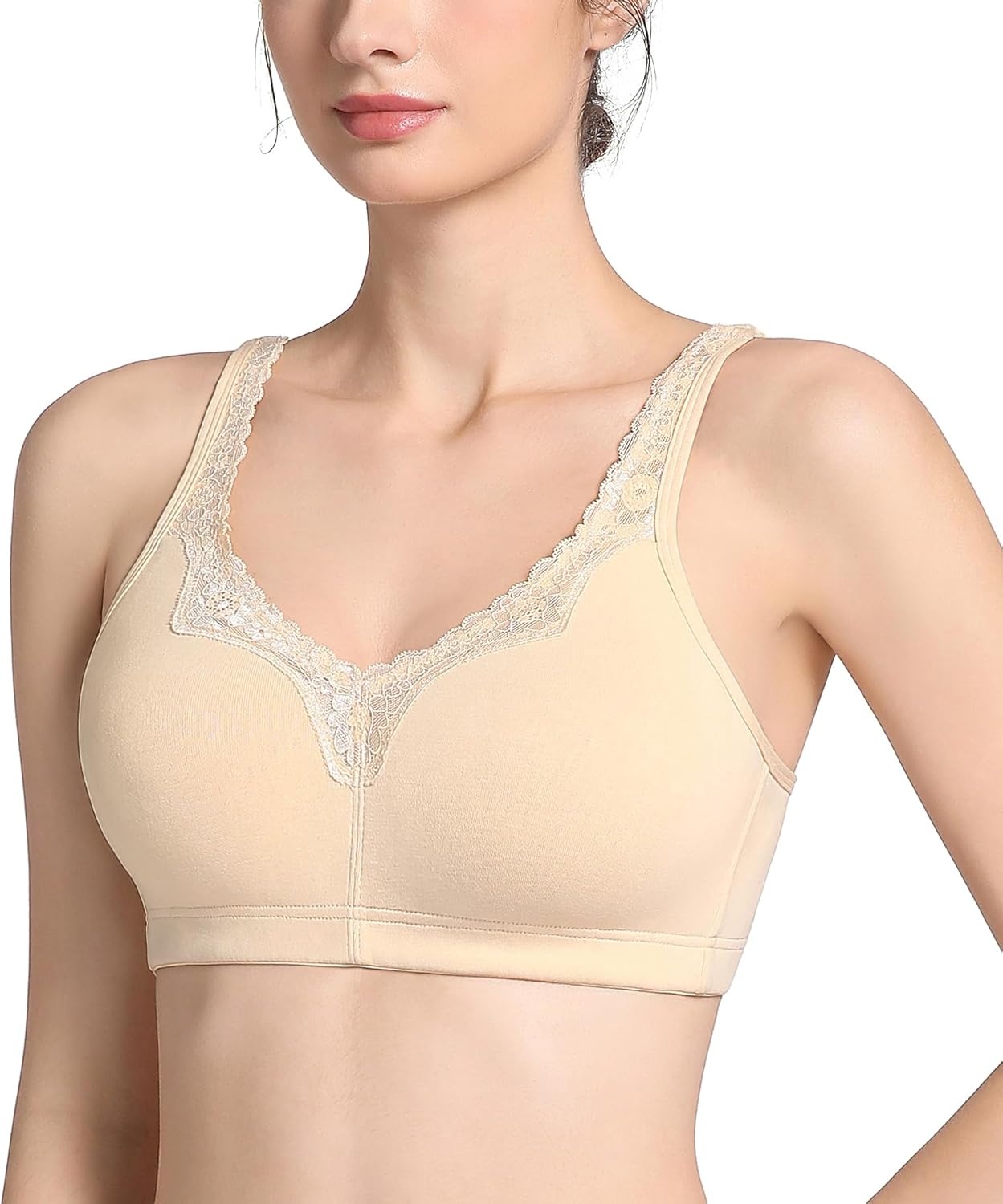 Lemorosy Women's Plus Size Non Padded Cotton Minimizer Wireless Everyday Comfort Bra - Image 7