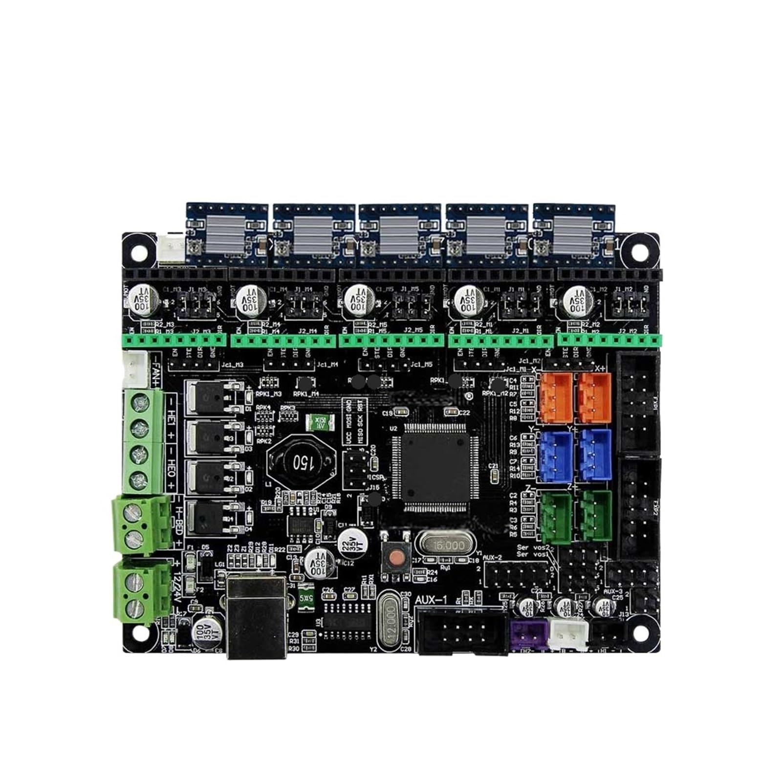 Kompatibel mit X1 3D-Drucker-Kit: 5-teiliges Genius-Treiberset und 8-Bit-Motherboard – wesentliche 3D-Druckkomponenten(Genius with driver)