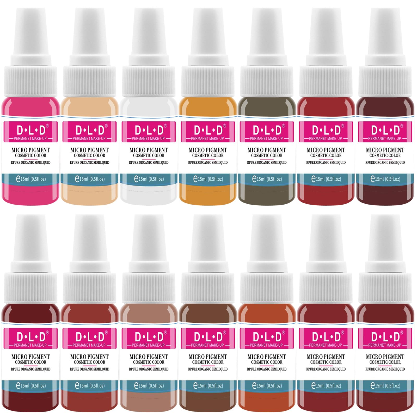 SNDE Tattoo Embroidery Lip Color Art Vivid Ink Enhancement Lip Color Eternal Lip Makeup Bright Advanced Red Lip Series Micro Blade Beauty Set Pigments for Lips 15ML Products (FULL SET (14 Colours))