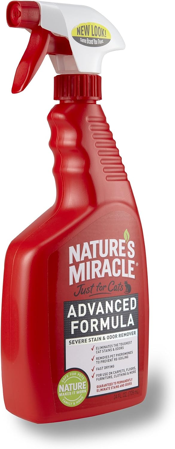 Nature's Miracle Just for Cats Advanced Formula Severe Stain & Odor Remover, 24-Ounce Spray (P-5723)