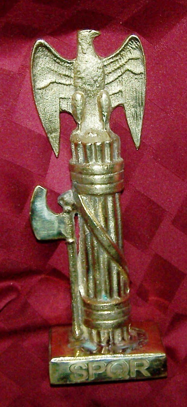 Italy Rome Roman Eagle Caesar Legion Army War Battle Romana Fasces Brass Statue