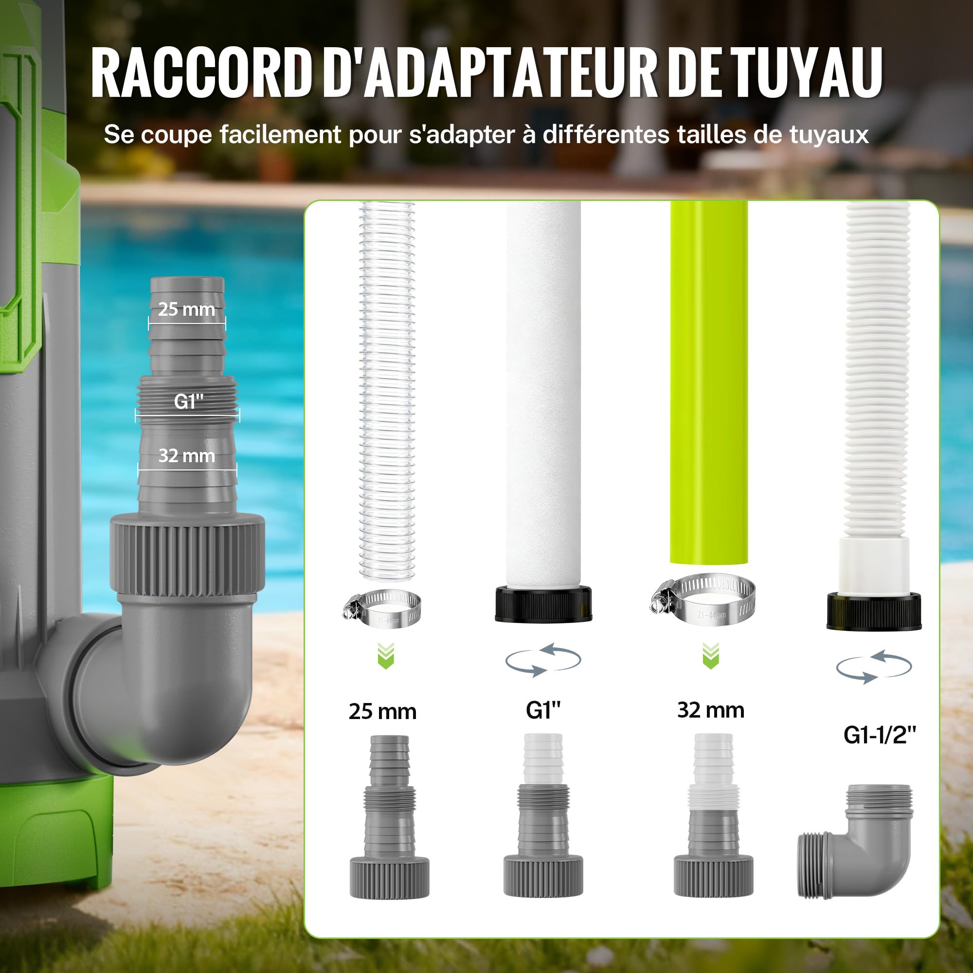 WORKPRO Pompe de Relevage Submersible 700 W 17000 L/H, Pompe Vide Cave avec Flotteur Automatique, Pompe d’Évacuation Eaux Propres/Chargées, Hauteur de Refoulement 10 m pour Piscine, Bassin et Jardin