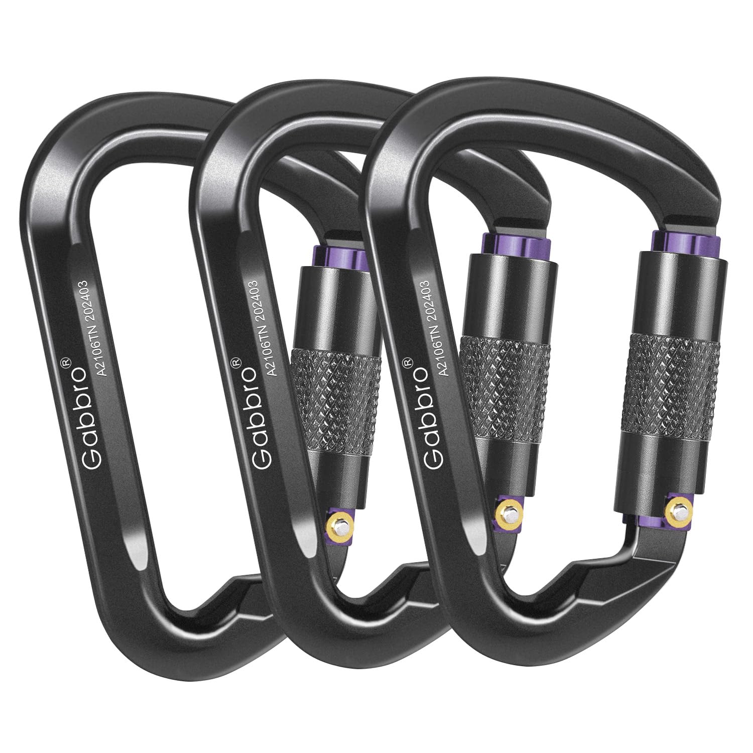 Auto Block Hitch Rapelling Snapklik.com : Gabbro 30KN UIAA Certified Climbing Carabiner Clips ...