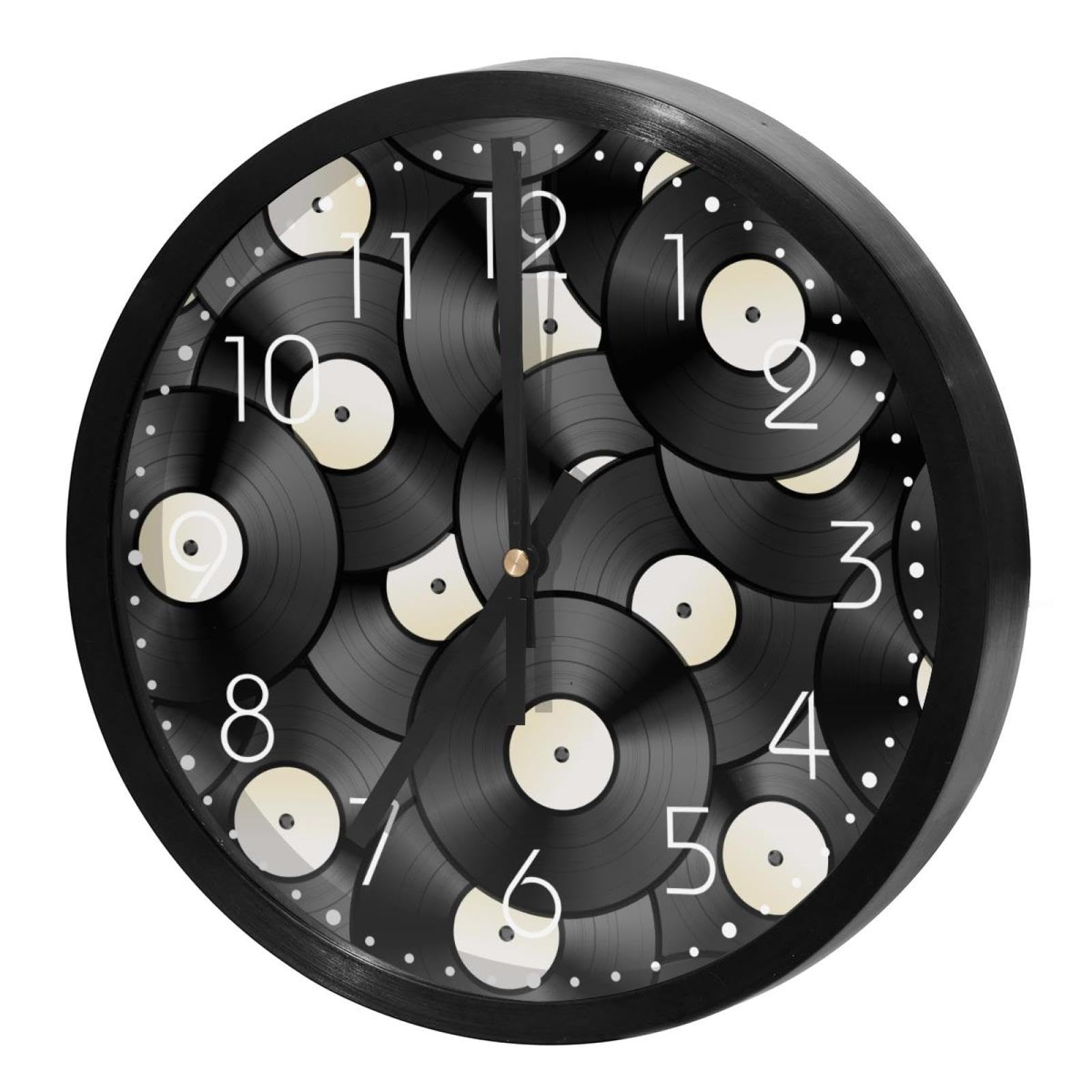 Horloge murale silencieuse pour cuisine et bureau au style vinyle