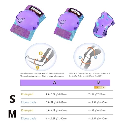 Miniatura 22 de Rodilleras para niños/jóvenes, coderas, muñequeras 3 en 1, juego de protección, para patines de 3 a 15 años, ciclismo, patinaje en línea, monopatín