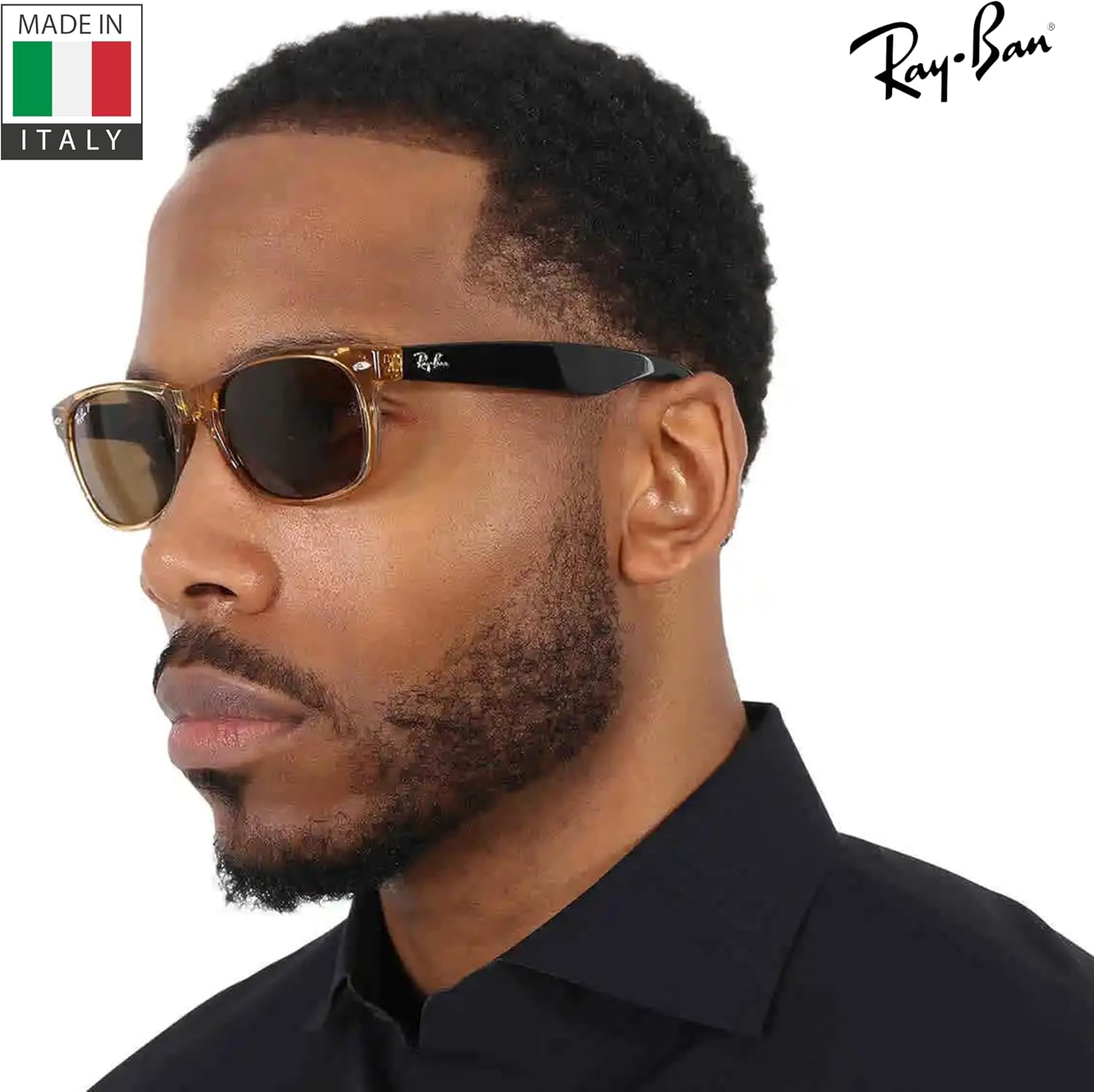 Ray-Ban RB2132 NEW WAYFARER BICOLOR Square Shaped Sunglasses for Men & Women with Official RAYBAN Eyewear Kit