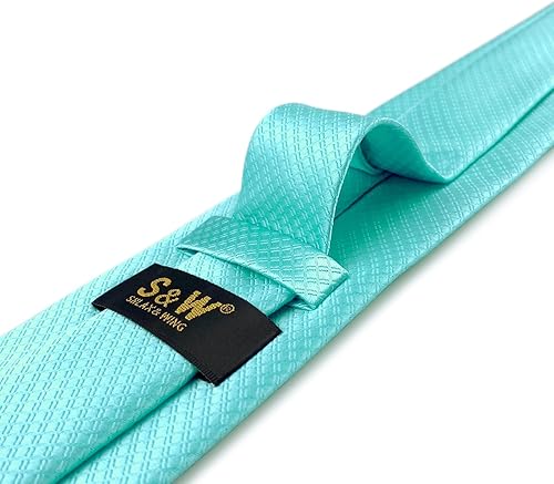 Vista 36 de S&W SHLAX&WING Conjunto de corbata de color sólido y pañuelo de bolsillo para hombre C33
