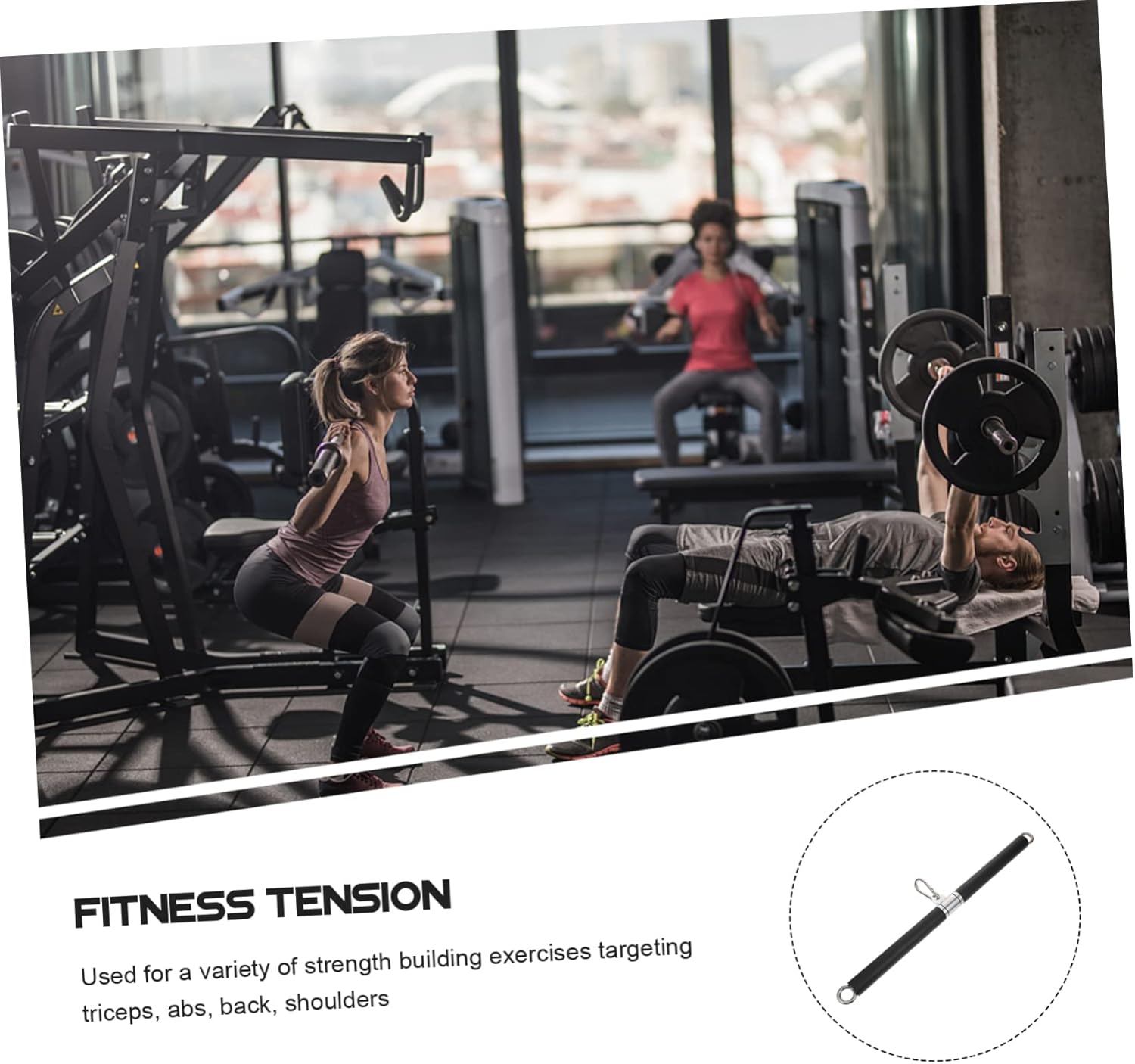 UPKOCH Bearing Ring Short Pulling Rod for Back Fitness Straight High-Order Pull Down Exercise Equipment Heavy Duty Cable Machine Accessory for Strength Training