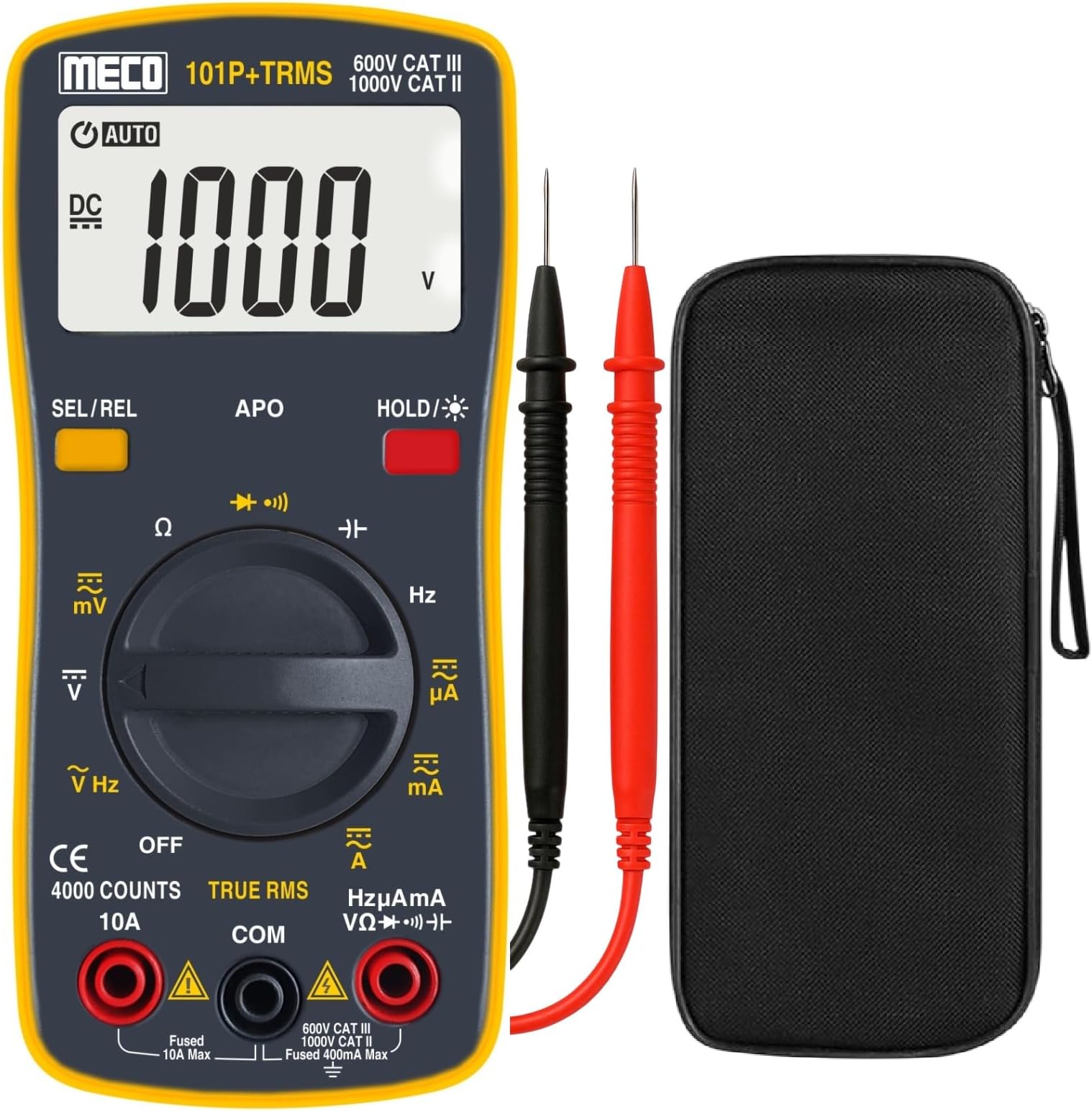 MECO 101P+TRMS Digital Multimeter Pocket Size, AutoRanging, 3 3/4 Digits 4000 Counts Digital Multimeter (Grey 4000 Counts)