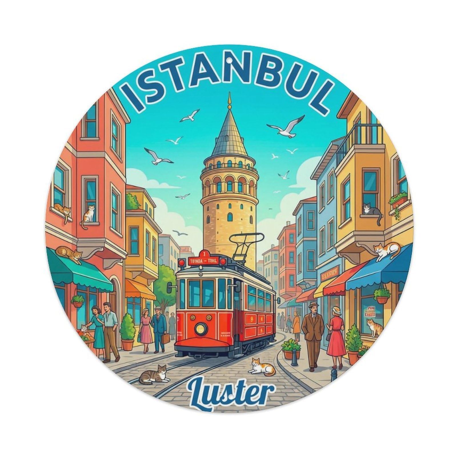 Vintage Travel Istanbul Turkey Luster Vintage Metal Tin Sign Plaque Wall Decor for Cafe, Club Bar, Office, Garden Metal Poster 8x8Inch