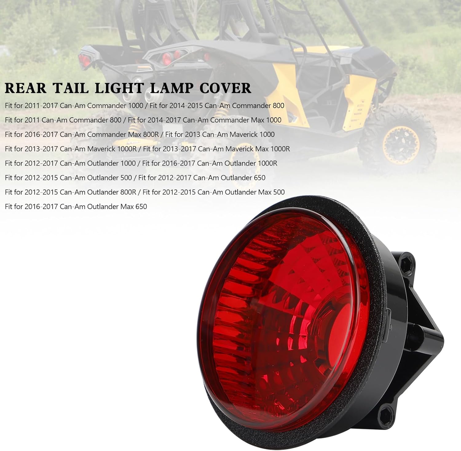 Areyourshop Tail Light Cover Rear Tail Light Cover for Can-Am Commander 1000 2011-2017,Commander 800 2014-2015, Maverick 1000R 2013-2017, Outlander 1000 2012-2017