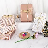 Vista 6 de BEISHIDA 100 hojas de papel de seda de oro rosa y blanco a granel, papel de seda de rayas de sarga con puntos de oro rosa para bolsas de regalo