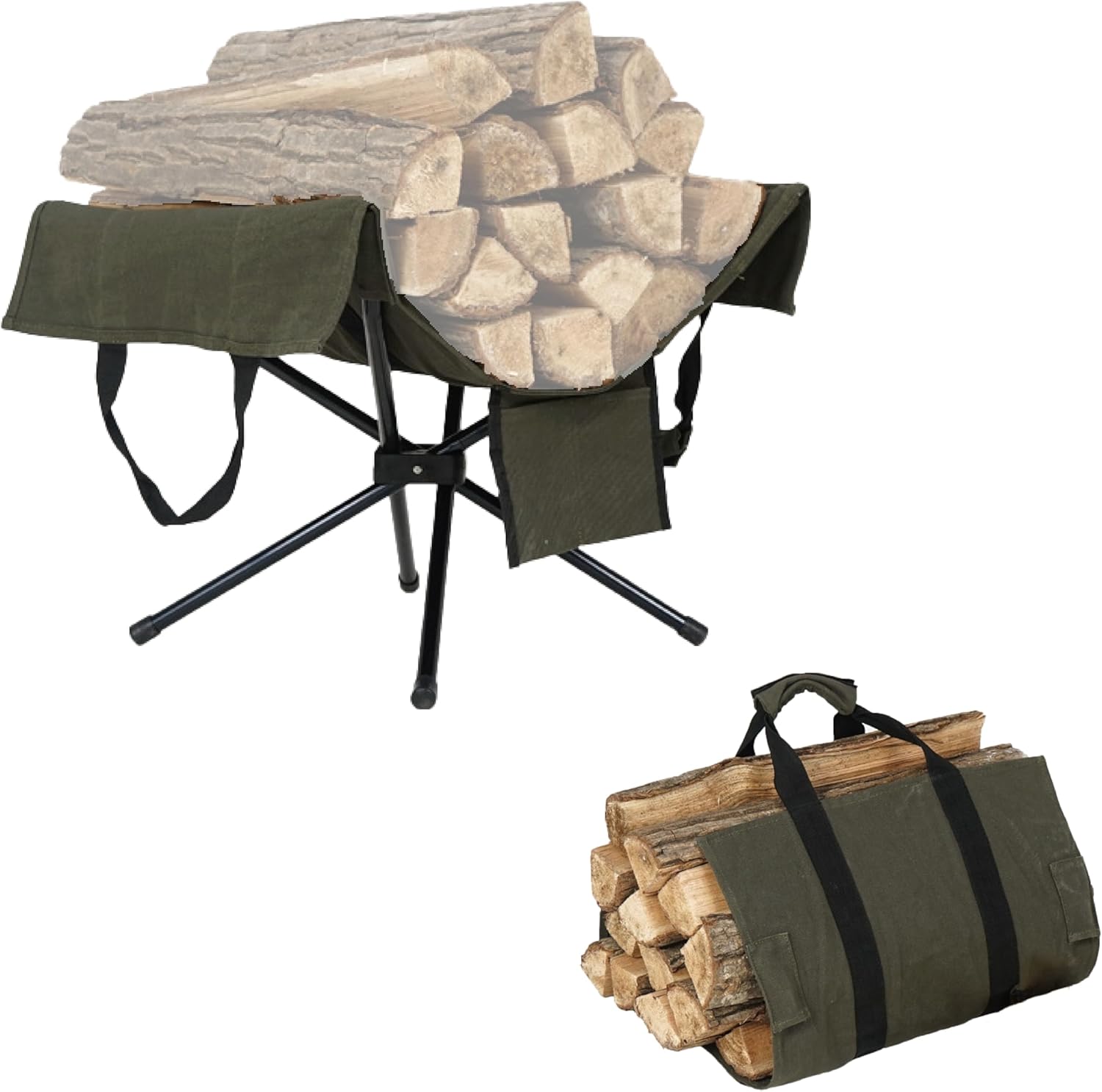 RODGERS 薪キャリースタンド 焚き火 薪 キャリー スタンド キャンプ 収納バッグ付き 薪置き コンパクト収納 キャンプ バー