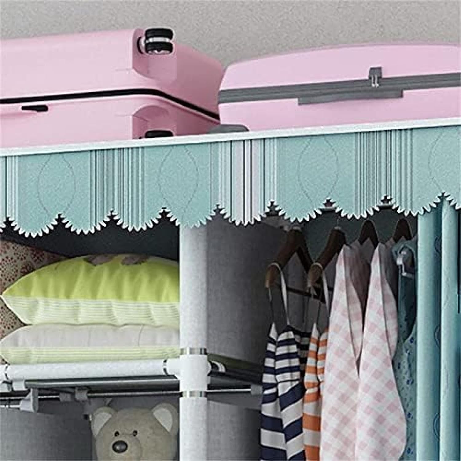 Schlafzimmer Schrank Reißverschluss Vollständig Geschlossener Schrank Haushalt Schlafzimmer Einfacher Stoffschrank Vermietung Raum Montierter Aufbewahrungsschrank, 172 * 125 * 45Cm